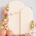 Wokceer Wedding Arch Backdrop Stand and Cover Set of 2 Metal Arch Stand with Arch Cover Beige 7.2FT, 6FT for Birthday Party Wedding Ceremony Bridal Baby Shower Event Decor