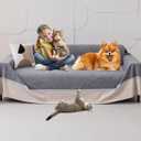 Cat Scratch Furniture Protector - Anti-Slip, Waterproof Sofa Cover to Keep Cats Off, Pet-Friendly Couch Protectors for 3 Cushion Couch, Anti-Scratch Couch Cover for Pets and Kids 150"X91", Dark Gray