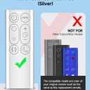 Replacement Fan Remote Control Compatible for Dyson DP01 DP03 TP02 TP03 Pure Cool Link Purifying Fan, Part Number 967400-01 (Sliver Color with Battery) (Silver)