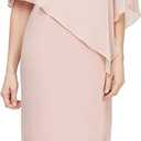 S.L. Fashions Women's Short Chiffon Beaded Capelet Dress  (Pink, L)