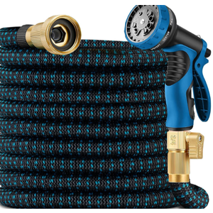 100 ft Expandable Garden Hose - Ultra Flexible,Durable Collapsible Latex Core & Solid Brass Fitting, No Kink-Free Expanding Garden Pipes Hose - RV, Gardening Marine and Camper Water Garden Hoses