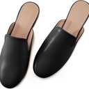 Women's Mules Work Shoes: Comfortable Dress Slip On 2025 Flats for Indoor Outdoor Walking (39.5, Black)