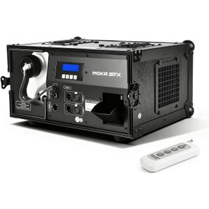 Moka Water-Based Hazer 1200W Silent Professional Haze Machine with DMX, Remote Control, Timer & Flight Case for DJ, Stage, Theater, Nightclub, Wedding, Church, Concert & Live Events (Hazer)