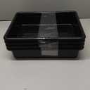 Teyyvn 13L Plastic Bus/Utility Box, Commercial Wash Basin Tote, Pack of 4, Black