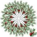 48 Pcs Christmas Picks and Sprays Christmas Tree Floral Picks Holly Red Berry Stem Spray Greenery for Craft Artificial Faux Pine Branches Cone Branches for Tree Home Decor Garland Wreath (Fresh)