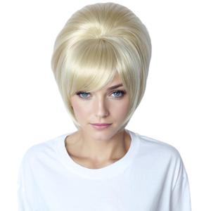 Linfairy 1960s Short Beehive Wig Perfect for Halloween Party Cosplay Bauffant Wigs (Blonde)