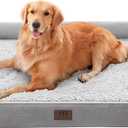 WESTERN HOME Dog Beds Large Sized Dog, Orthopedic Large Pet Bed with Waterproof Lining, Removable Washable Cover and Nonskid Bottom, Medium Couch, Grey (36.0"L x 27.0"W x 6.5"Th)