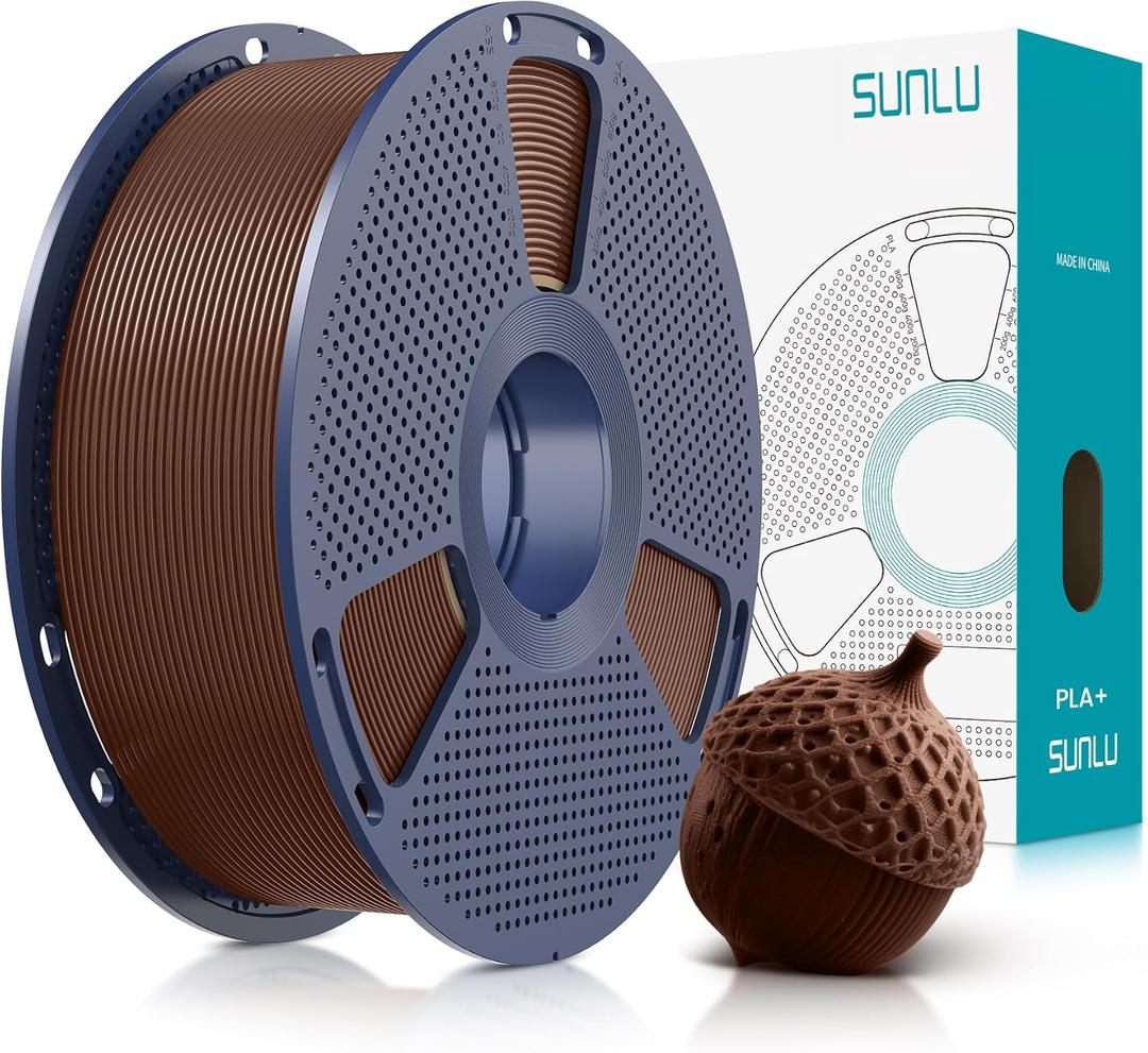 SUNLU 3D Printer Filament PLA Plus 1.75mm, SUNLU Neatly Wound PLA Filament 1.75mm PRO, PLA+ Filament for Most FDM 3D Printer, Dimensional Accuracy +/- 0.02 mm, 1 kg Spool(2.2lbs), Coffee Brown