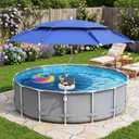 5.7ft Above Ground Pool Umbrella with Bar Cup Holder and Rust-Proof Clamp
Heavy-Duty Rust-Proof Clamp for Rectangular & Oval Metal Frame Pools – UV Protection Sunshade for Patio, Deck, & Backyard