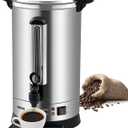 VEVOR Commercial Coffee Urn, 65Cups/9.75L Stainless Steel Large Coffee Dispenser, 1500W 110V Electric Coffee Maker Urn For Quick Brewing, Hot Water Urn with Water Gauge for Easy Viewing