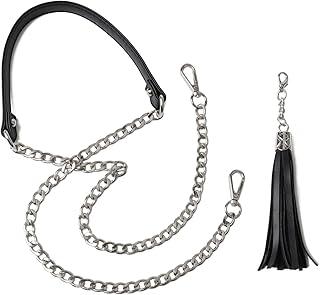 BEAULEGAN Purse Chain Strap Replacement for Shoulder and Crossbody Bag, Lightweight, 51 Inch Long 0.8 Inch Wide (Black/Silver)