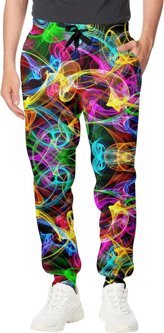 Goodstoworld Mens Cool Joggers Pants 3D Novelty Casual Sweatpants with Drawstring (M)
