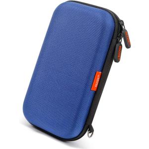 Blue Shockproof Charger Carrying Case - GLCON Small Hard Travel EVA Case for WD Seagate Toshiba Hard Drive, Power Bank, Electronic Accessories, Cord, Cable - High Protection Portable Storage Bag