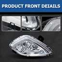 WFLNHB 1 Pair Fog Lights Assembly Replacement for Elantra 2011-2013 Clear Lens with Bulbs Wiring Harness & Switch Front Bumper Driving Lamps Fog Lights Assembly (Driver & Passenger Side)