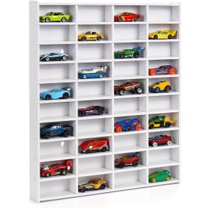 Krafetto Toy Car Display Shelf, Holds 40 Diecast 1/64 Toys Car, Wall Mount Model Cars Storage Organize Case