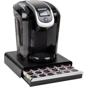 Mind Reader Single Serve Coffee Pod Drawer, 36 Pod Capacity, Countertop Organizer, Breakroom, 12.75"L x 13"W x 3"H, Black