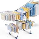 Sakugi Clothes Drying Rack, Foldable 2-Level with 70" Adjustable Wings, X-Large