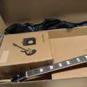 LP Electric Guitar Beginner Kit with 20W Amp & All Starter Accessories, Solid Body, Mahogany Wood (Red)