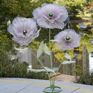 Giant Artificial Flowers for Decoration with Stand,Extra-Large Gradient Pink to Purple Faux Bloom Display for Wedding Decor,Event Backdrops, Storefront Styling & Home Interior Decoration, 13"D x 13"W x 66.93"H