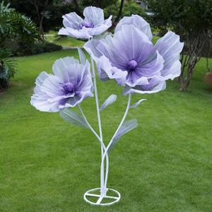 Giant Artificial Flower Decor with Stand, Oversized Freestanding Gradient Statement Flower for Wedding Flower Decor, Event, Commercial Display, Photo Backdrop & Home Decoration (Purple)