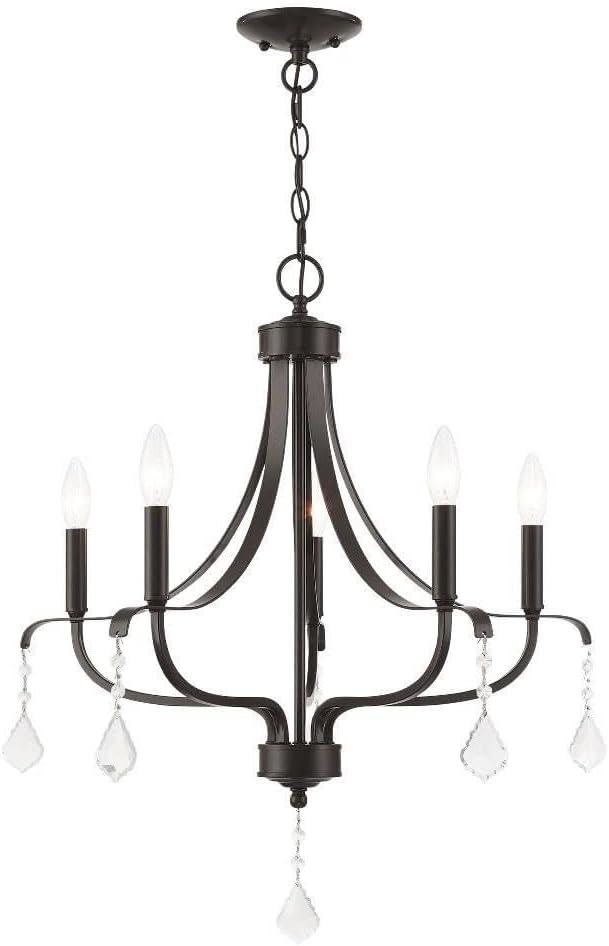 Livex Lighting 40785-92 Laurel 5 Light Chandelier, 24" x 24" x 26.5", English Bronze