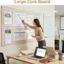 AHEONLAR Felt Bulletin Board 48" x 36", Cork Boards for Walls, 12 Pack Bulletin Board Large Cork Board for Office, Felt Boards with 70 Safe Removable Adhesive Tabs, Pin Board for Home(Light Beige)