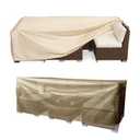 Patio Sofa Cover Waterproof 82 Inch, Heavy Duty 420D Oxford Outdoor 3-Seater Couch Cover, Windproof UV Resistant All Weather Protection Patio Furniture Cover, Durable Outdoor Sofa Protector Beige