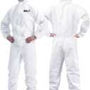 Hazmat Suit Disposable Coverall | Full Body Painters Suit in 7 Sizes with Multiple Specifications for Men & Women - Small, White, 1