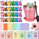 24 Set Valentines Day Cards for Kids Classroom,Nursery Pots with Humidity Dome Shovel and Seed Packet,Small Plastic Plant Pots Valentines Party Favors for Classroom Exchange (Not Included Seeds)