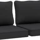 AAAAAcessories Outdoor Deep Seat Cushions, Waterproof, Fade-Resistant Patio Furniture Replacement Cushions, 24" x 24" x 5", Set of 2, Black (24x24-19'' Mid Back-2 Count)