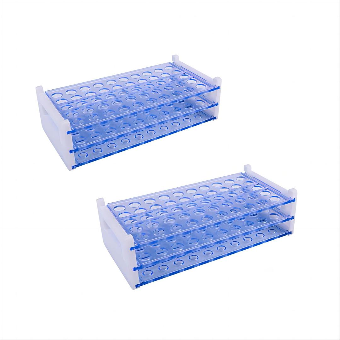 Bipee Scientific Detachable Test Tube Rack for Tubes of Dia.17mm, 50 Holes, PS Material (2pcs) (Tuberack-50x16)