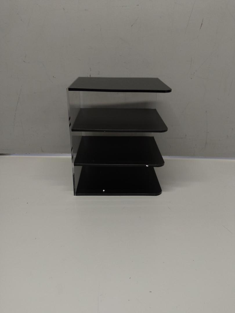  Keyboard Mouse Storage Rack, 3-Tier Keyboard Display Stand,Acrylic Frame Holder Stand, Gaming Keyboard Plate Holder Keyboard Mouse Desktop Organizer-Black