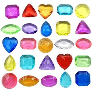 Pack of 150 Diamonds for Children, Acrylic Gemstones for Children, Gemstone Toy Set, Colourful Diamond, Decorative Diamonds for Children's Birthday, Weddings and Pirate Treasure Hunt