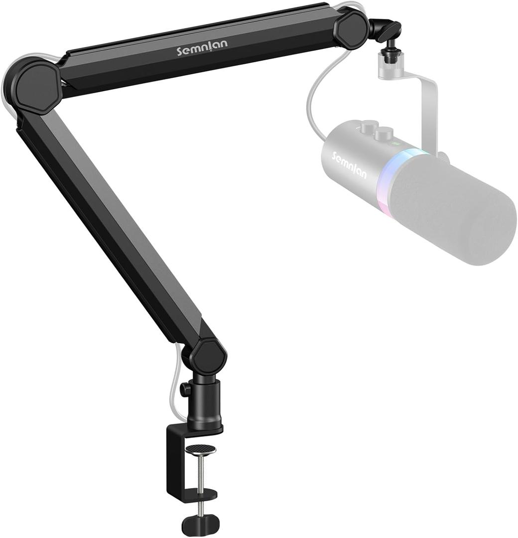 Microphone Arm,SEMNLAN LM08 Desk Adjustable Mic Boom Arm Stand,Suitable For Blue Yeti,Snowball iCE, HyperX QuadCast,SoloCast,Elgato Wave,Etc
