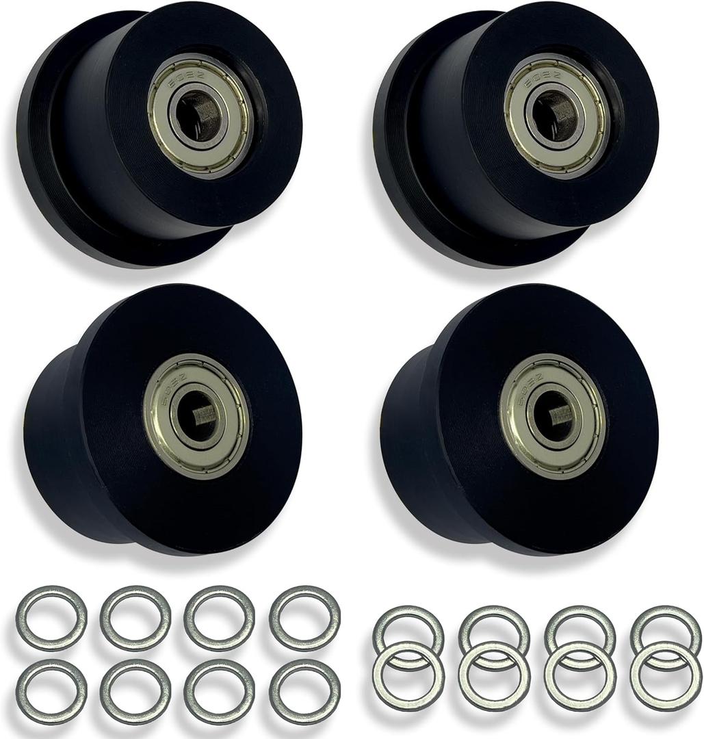Upgraded Machined Wheels/Rollers Compatible with Total Gym,Replacement Parts for 1000,1100,1400,1500,1600,1700,1800,1900,Achiever,Force,Gold,Max,Platinum,Plus,Pro,Supra,Supreme,Ultima,Ultra,XLI,4Pcs