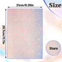 60 Sheets Holographic Laminate Sheets Clear Glitter A4 Size Vinyl Sticker Paper Holographic Overlay Self Adhesive Waterproof Transparent Film, 11.7 x 8.3 Inch (Star Style)