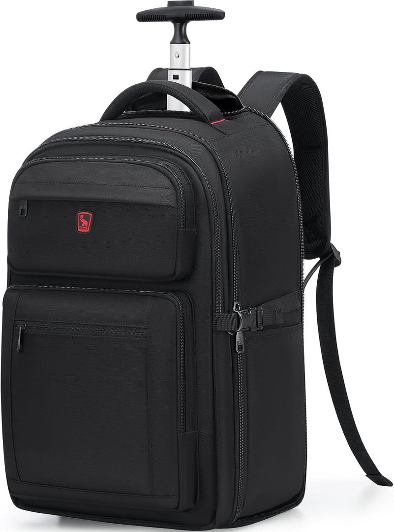 OIWAS Rolling Backpack, Travel Backpack with Wheels, 17 Inch Laptop Roller Backpacks, Business Wheeled Backpacks for Women Men