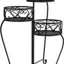 Pure Garden Tricycle Plant Stand 2-Tiered Indoor or Outdoor Decorative Vintage-Look Metal Display for Patio, Deck, Home or Lawn (Black)