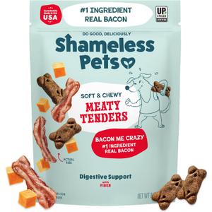 Shameless Pets Soft Dog Treats – Bacon Me Crazy Meaty Tenders, Soft & Chewy Treats for Dogs, Real Bacon 1st Ingredient, Grain Free, Healthy Treats for Small, Medium & Large Dogs, 8oz (EXP 08/19/27)