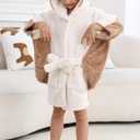 DELEY Girl's Robe Baby Boys Hoodie Robes Toddler Bathrobes for Kids Pajamas Sleepwear (5T)