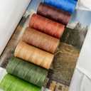 100% Polyester Flat Waxed Threads, 150D/0.8mm, 270Yards/247m. All-Purpose Threads Hand Sewing Leather Projects and Crafts. (Black)