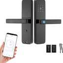 EIYSIE WiFi Smart Door Lock with Handle, Fingerprint Lock Keyless Entry Door Lock with Keypad, Electronic Door Lock for Front Door and Bedroom, Digital Lock Built-in WiFi and App Control