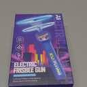 Rechargeable Disc Launcher with 6 Flying Spinners for Outdoor Activities Game White Elephant Gift Fidget Toys (Blue)