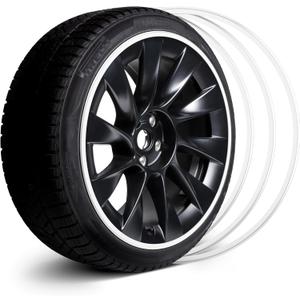 Automotive Alloy Wheel Rim Protector - Covering The Entire Rim of The Wheel hub - Strips for Curb Rash Prevention - Set of 4 Rim Protector Easy to Install(21'',White)