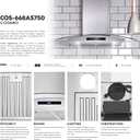 COSMO COS-668AS750 30 in. Vista Collection 380 CFM Ducted Wall Mount Range Hood, Touch Controls, LED Lights, Stainless Steel