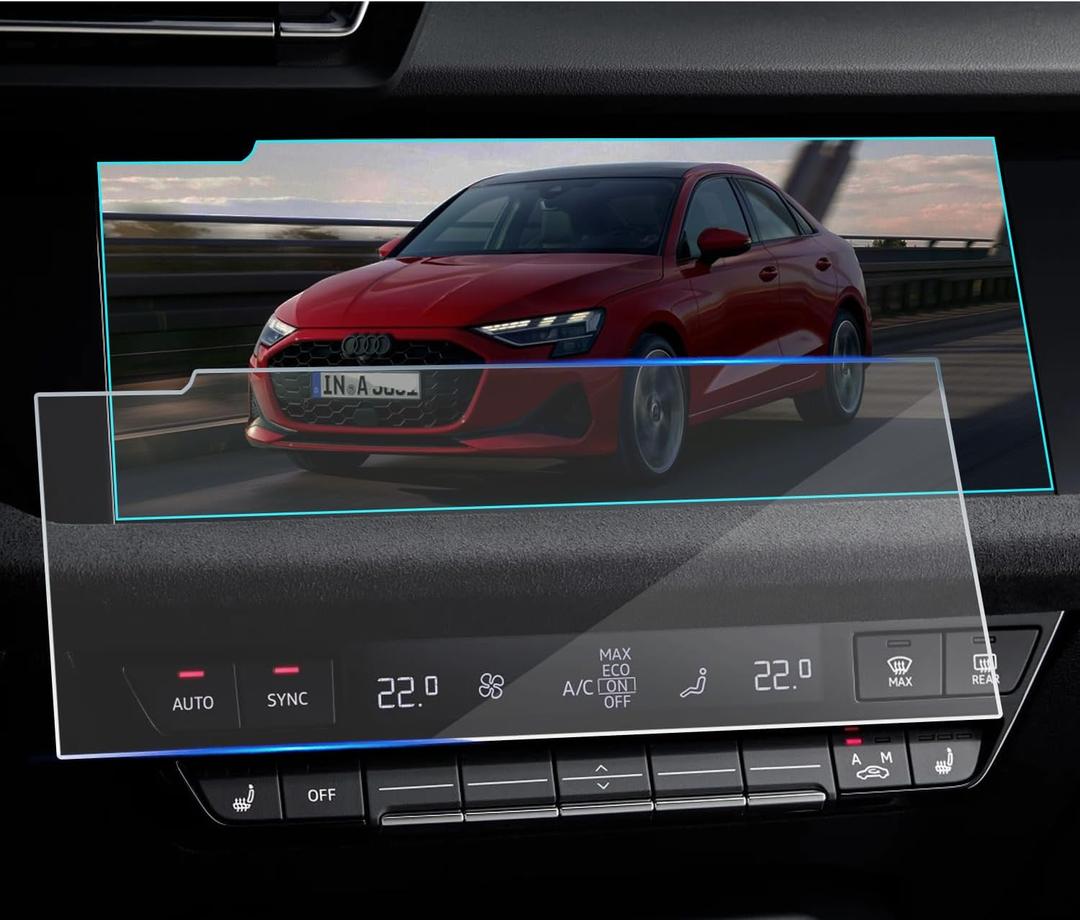 Tempered Glass Screen Protector for Audi A3 2022-2026,Infotainment Navigation Screen Film Compatible With 2026 2025 2024 Accessories - 10.1"