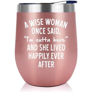 NewEleven Retirement Gifts For Woman 2025 - Funny Retirement Gifts For Coworker Leaving - Farewell, Leaving, Goodbye Gift For Coworkers, Friends - 12 Oz Tumbler (Wise women rose)