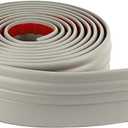 COUKIU Flexible Wall Base Moulding Trim, Peel and Stick Rubber Baseboard Molding, 4 Inch x 16.4 Feet Self-Adhesive Vinyl Wall Base Cove Base (Grey) (Gray)