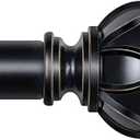 KAMANINA Curtain Rods for Windows 66-120 Inch, Long Heavy Duty Rods, Black
7/8 Inch Single Drapery Rod, 32-120" Adjustable, Decorative Netted Texture End, Easy Wall Mount for Living Room, Sliding Door