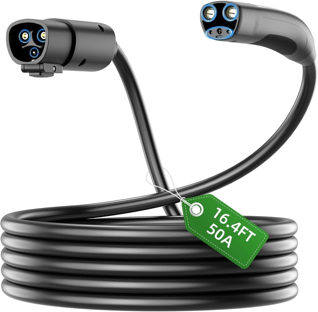 Otytkgo Extension Cable for Tesla with NACS Plug, Compatible with Model Y/X/3/S, 16.4ft 240V Up to 50A EV Extension Cord for Level 1 & 2 Charging with Mobile and Wall Connectors